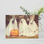 犬のために暗いハローウィンパーティで吠える シーズンカード (スタンド正面)