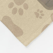 犬のためのカスタムなブラウンの足のプリント フリースブランケット (角)