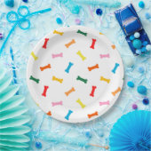 犬のためのカラフルの骨のドッグビスケットのパーティーのプレート ペーパープレート (パーティー)