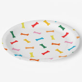 犬のためのカラフルの骨のドッグビスケットのパーティーのプレート ペーパープレート (アングル)