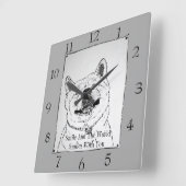 犬のためのスローガンと微笑する秋田のおもしろいな写真 スクエア壁時計 (傾斜)