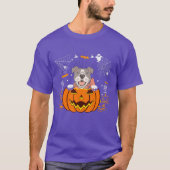 犬のためのブルドッグカボチャ面白いハロウィーンの衣装 Tシャツ (正面)