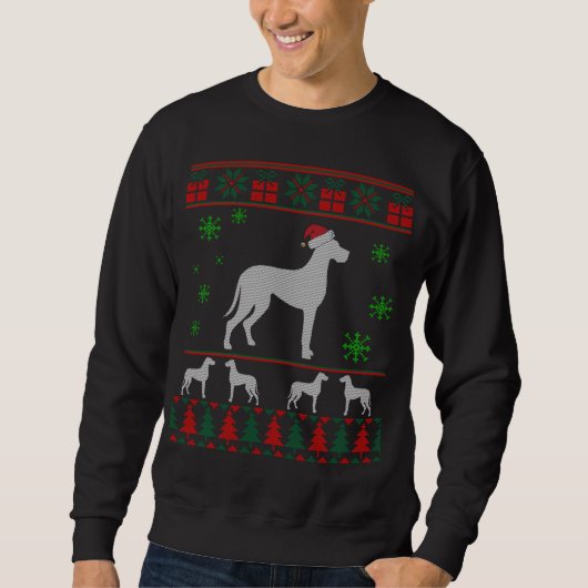 犬のための偉大なDane犬の醜いクリスマスセーターの贈り物 スウェットシャツ (正面)