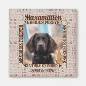 犬のための茶色のペットの写真記念碑 マグネット (正面)