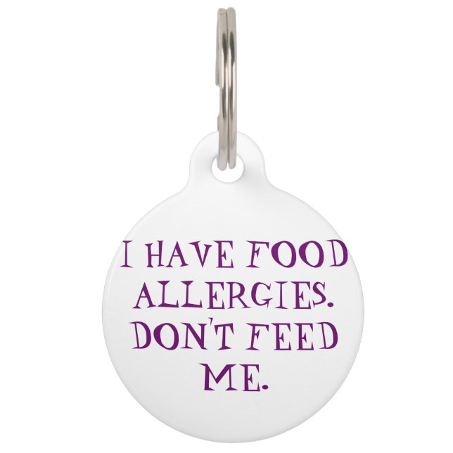 犬のための食物アレルギーの医学の注意深いラベル ペット　ネームタグ (正面)