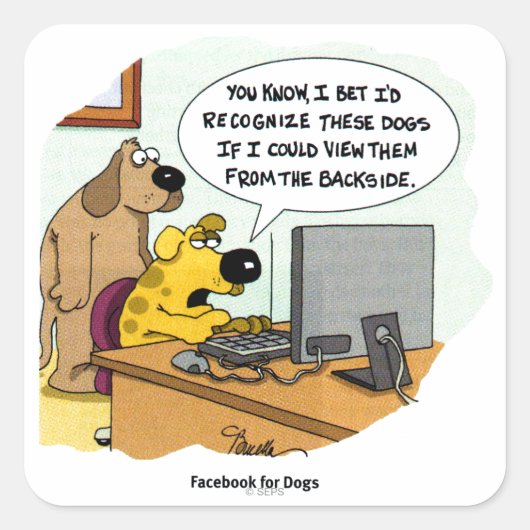 犬のためのFacebook スクエアシール (正面)