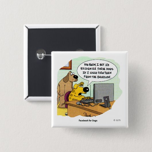 犬のためのFacebook 缶バッジ (正面&裏面)