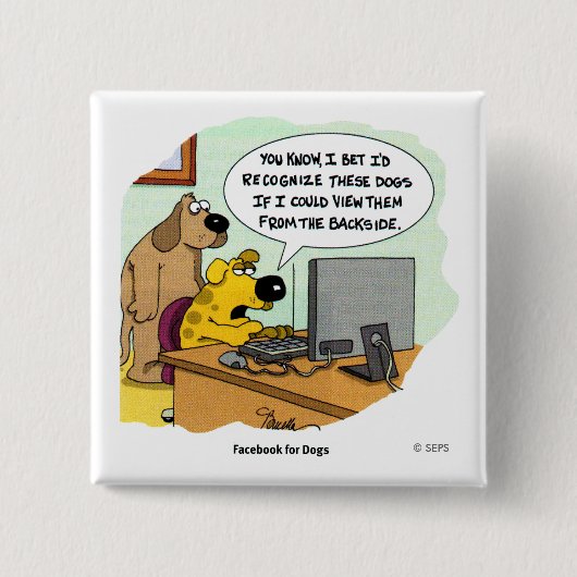 犬のためのFacebook 缶バッジ (正面)