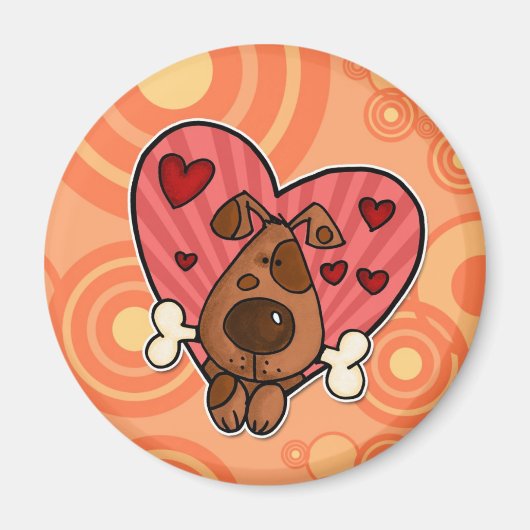 犬のようなハート マグネット (正面)