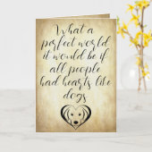 犬のような可愛いハートパーフェクト・ワールド カード (黄色い花)