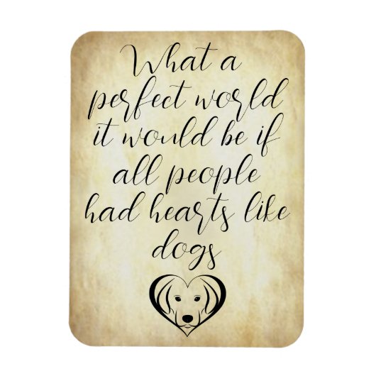 犬のような可愛いハートパーフェクト・ワールド マグネット (縦)