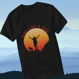 犬のようにハイキング 赤オレンジ Tシャツ