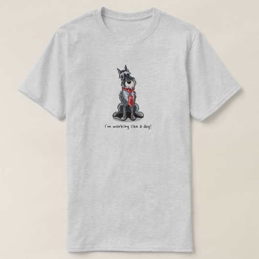 犬のように働くシュナウザー Tシャツ (デザイン正面)