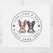 犬のように生きて跡を残す スパークリングワインラベル (シングルラベル)