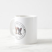 犬のように生きる 好奇心を持つ 楽しむ コーヒーマグカップ (正面左)