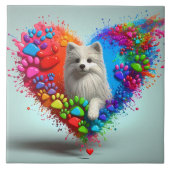 犬のよくはしゃぐ前輪印刷タイル タイル (正面)