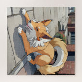 犬のよくはしゃぐ通りシーン ジグソーパズル (横)