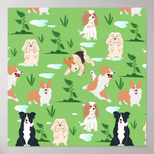 犬のらくがき ポスター (正面)