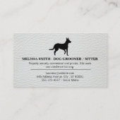 犬のアイコンとポーズホワイトレザーエリート 名刺 (裏面)