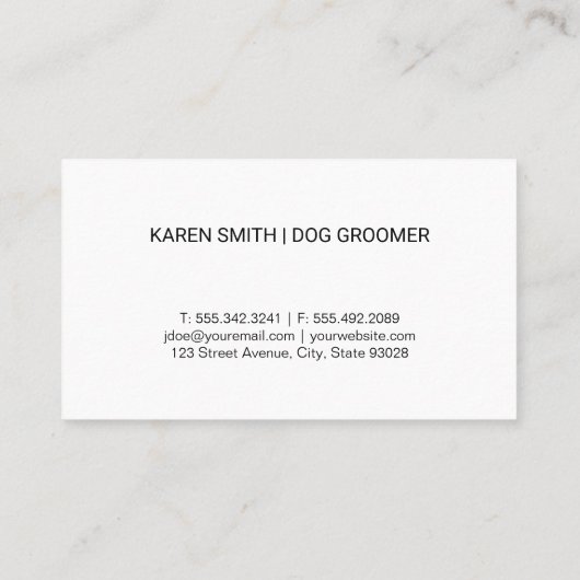 犬のアイコン | ペットトリマー | 動物飼養業 名刺 (裏面)