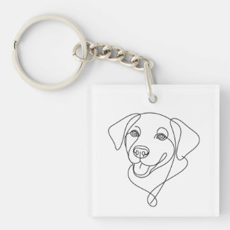 犬のアウトライン キーホルダー
