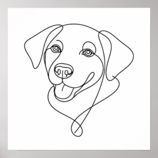 犬のアウトライン ポスター