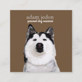 犬のアシスタントハスキー広場の名刺 スクエア名刺 (正面)