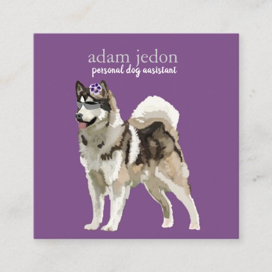 犬のアシスタント正方形の名刺 スクエア名刺 (正面)
