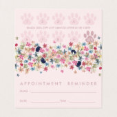 犬のアポイントメントリマインダーロイヤリティ花前足 名刺 (内部フラット)