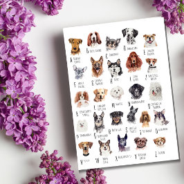 犬のアルファベットの水色 ポストカード