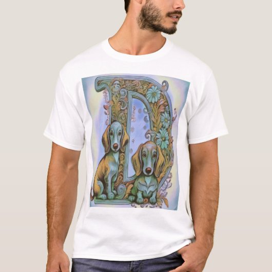 犬のアルファベット Tシャツ (正面)