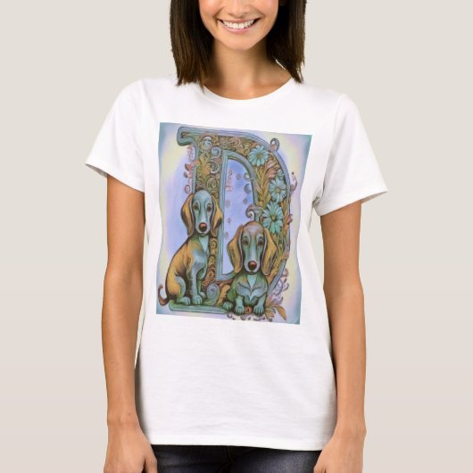 犬のアルファベット Tシャツ (正面)