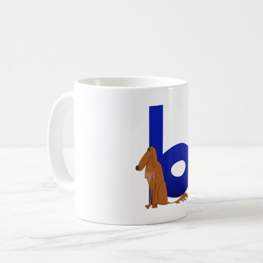 犬のアルファベットBのマグ コーヒーマグカップ (正面左)
