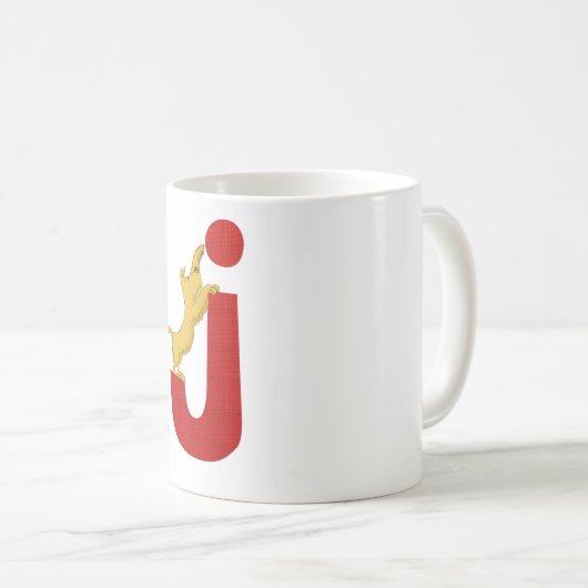 犬のアルファベットJのマグ コーヒーマグカップ (正面右)