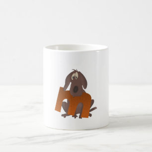 犬のアルファベットMのマグ コーヒーマグカップ