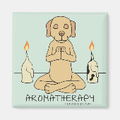犬のアロマセラピー瞑想おもしろい漫画 マグネット (正面)