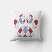 犬のアーガイル前足の印刷 クッション (裏面)