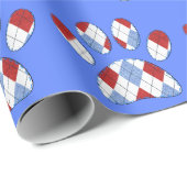 犬のアーガイル前足の印刷 ラッピングペーパー (ロールコーナー)