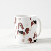 犬のアートマグ • 明るいポップアートスタイル コーヒーマグカップ (正面右)
