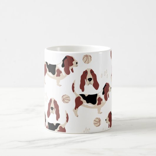 犬のアートマグ • 明るいポップアートスタイル コーヒーマグカップ (中央)