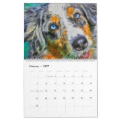 犬のアート #2 大型・小型犬の品種 カレンダー (2月 2027)