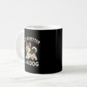 犬のイラストと一緒が最高 コーヒーマグカップ (正面左)