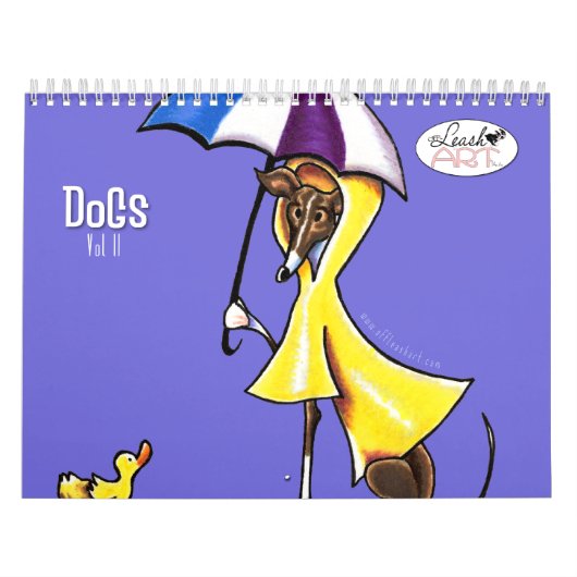 犬のイラストレーションがリーシュを離れた芸術第2巻 カレンダー (カバー)