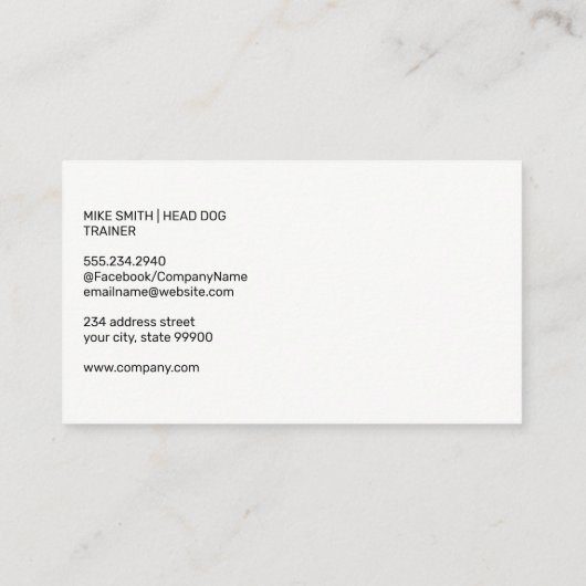 犬のイラストレーション |アストロターフ 名刺 (裏面)