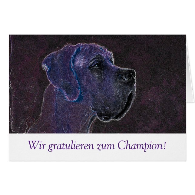犬のイラスト入りカード (正面横)