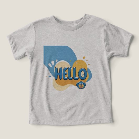 犬のイラストTシャツ「Hello」 (デザイン正面)