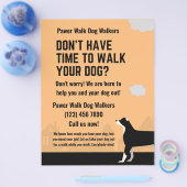 犬のウォーカーフライヤーを歩く時間がない チラシ (シングル)
