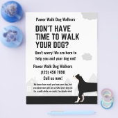 犬のウォーカーフライヤーを歩く時間がない チラシ (シングル)