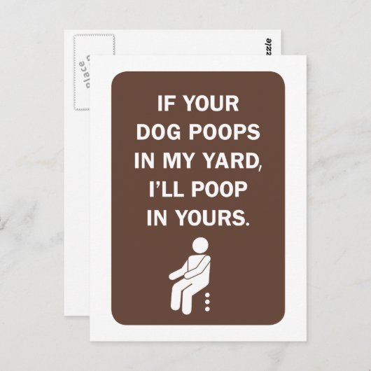 犬のウンチの郵便はがき ポストカード (正面/裏面)