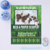 犬のウンチスクーパー。庭のクリーンアップ。破カスタム裂シート チラシ (シングル)